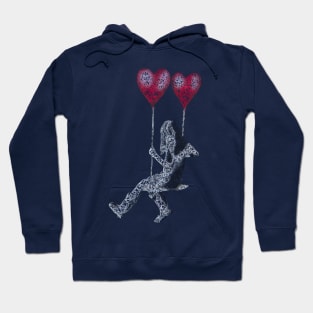 Low Poly Banksy Ballon Girl Scribble Hoodie